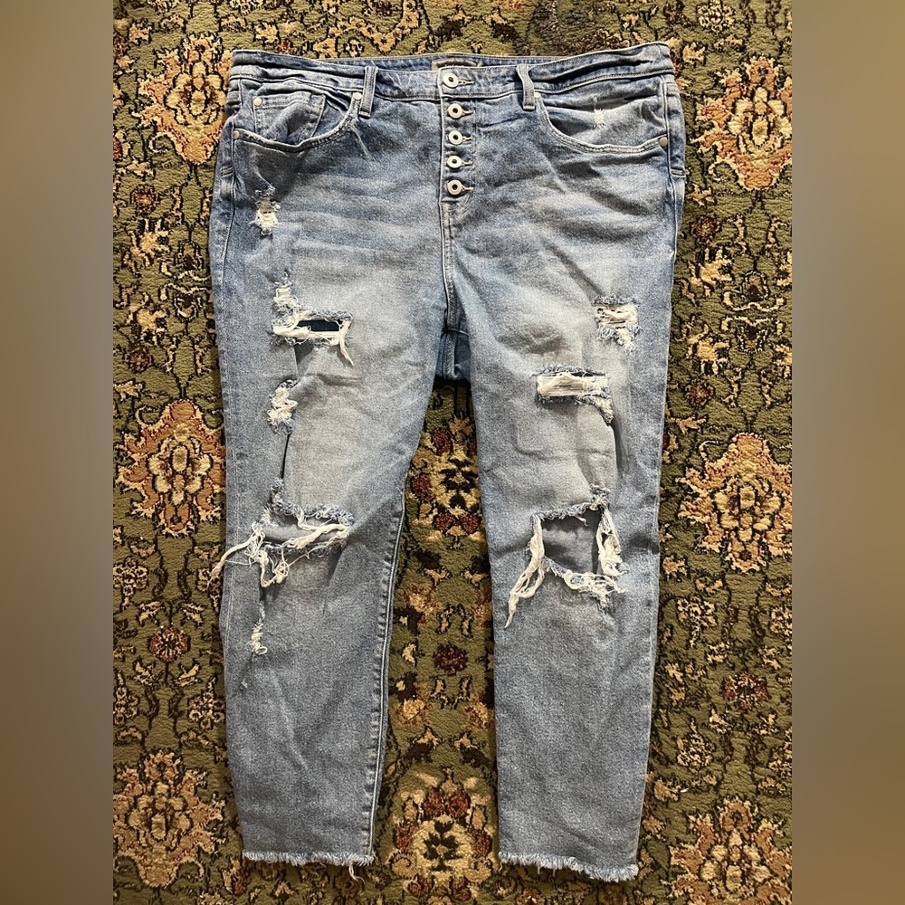 Torrid Distressed Denim Capris